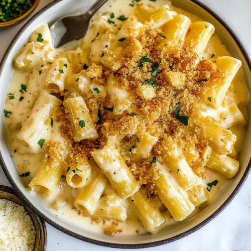 Creamy cauliflower rigatoni pasta