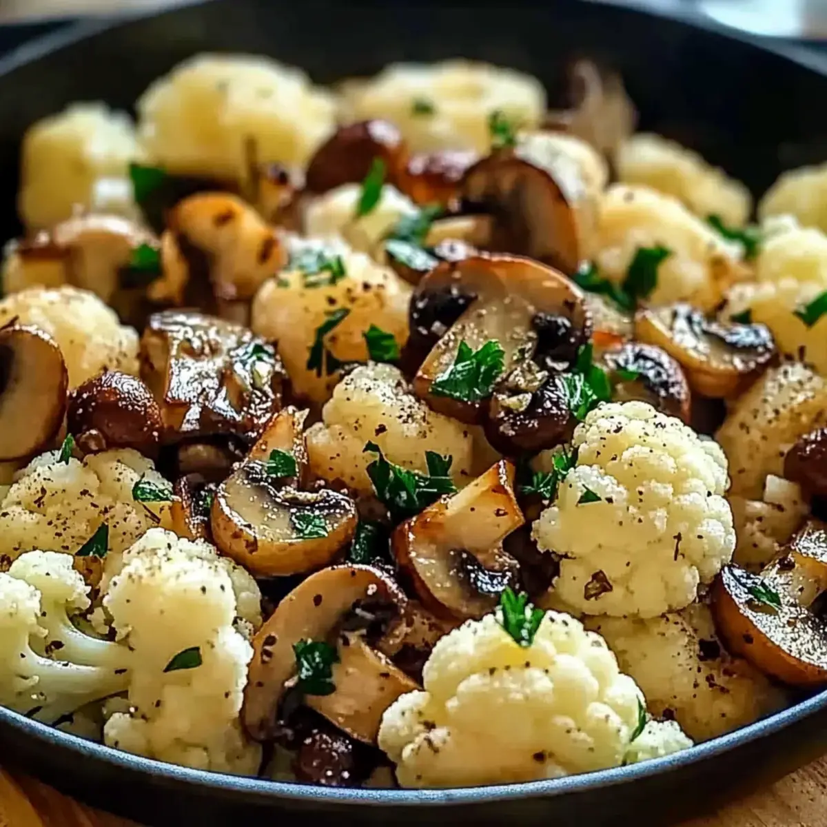 Garlic Cauliflower Mushroom Skillet