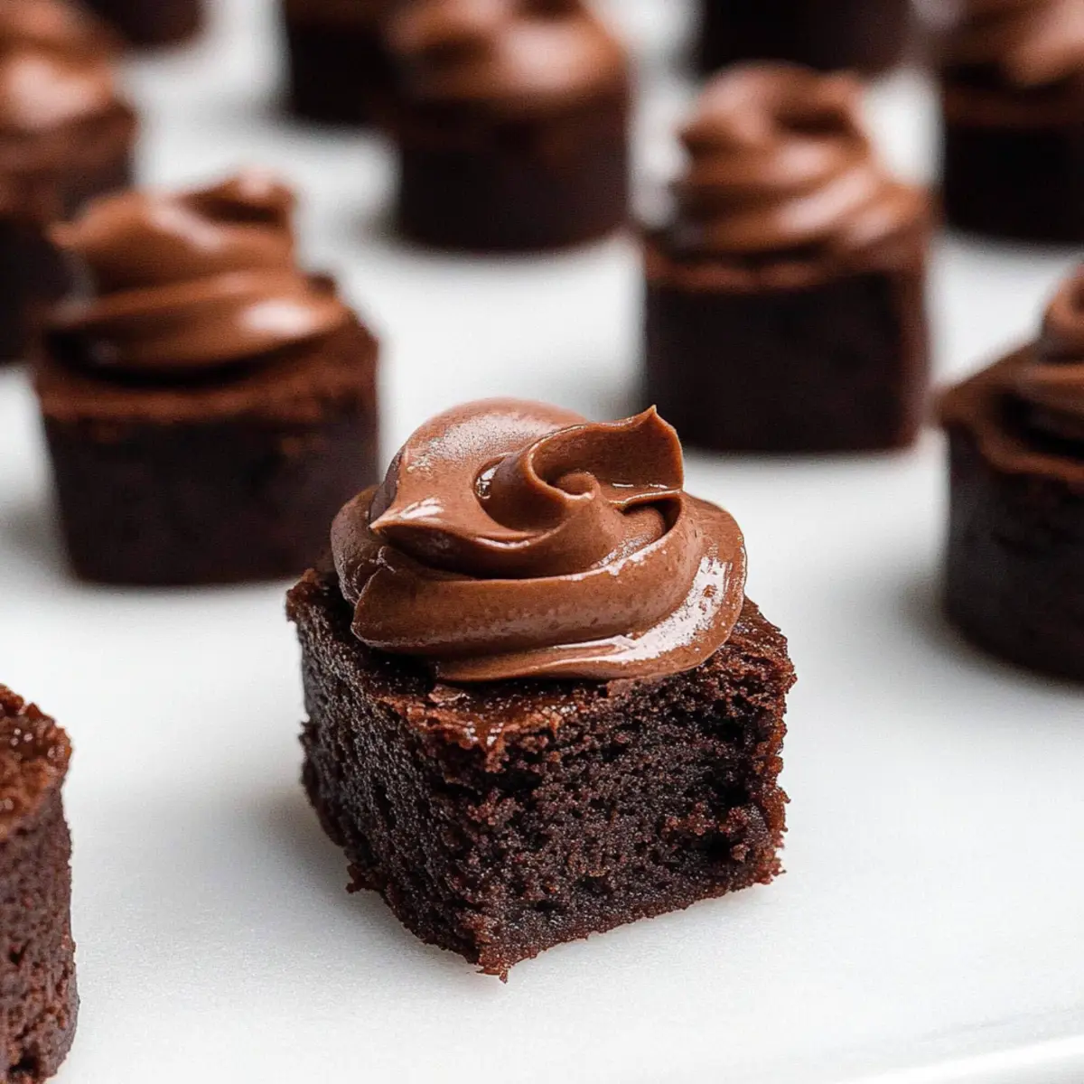 Brownie Bites with Whipped Chocolate Ganache