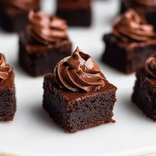 Brownie Bites with Whipped Chocolate Ganache