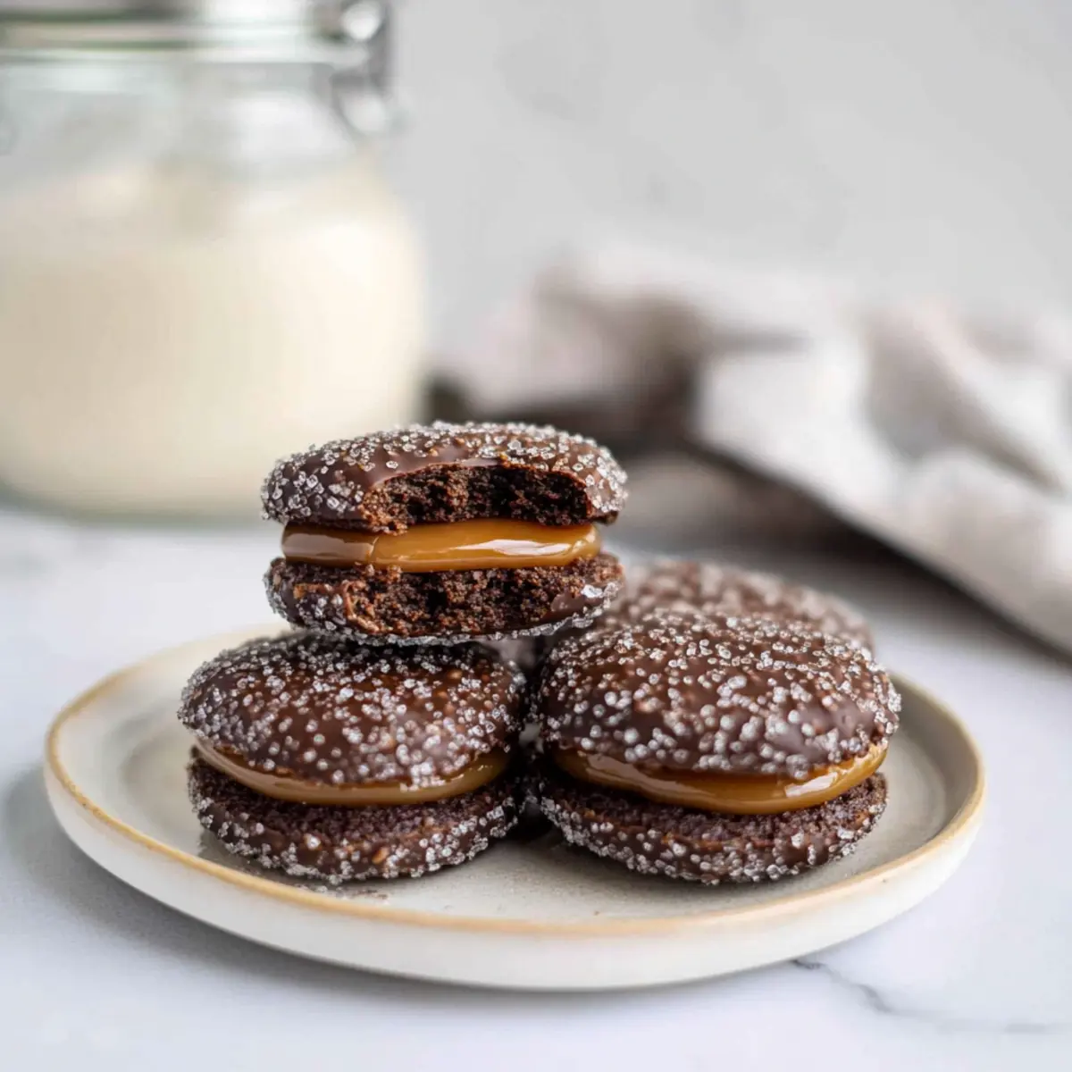 Caramel Chocolate Sandwich Cookies