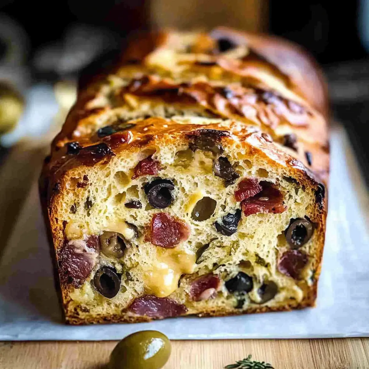 Olive, Bacon and Cheese Bread