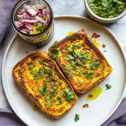 Savory Masala French Toast with Turmeric & Chili
