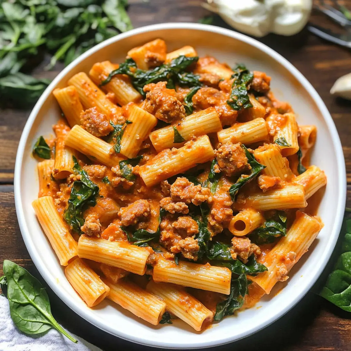 Creamy Sausage Rigatoni