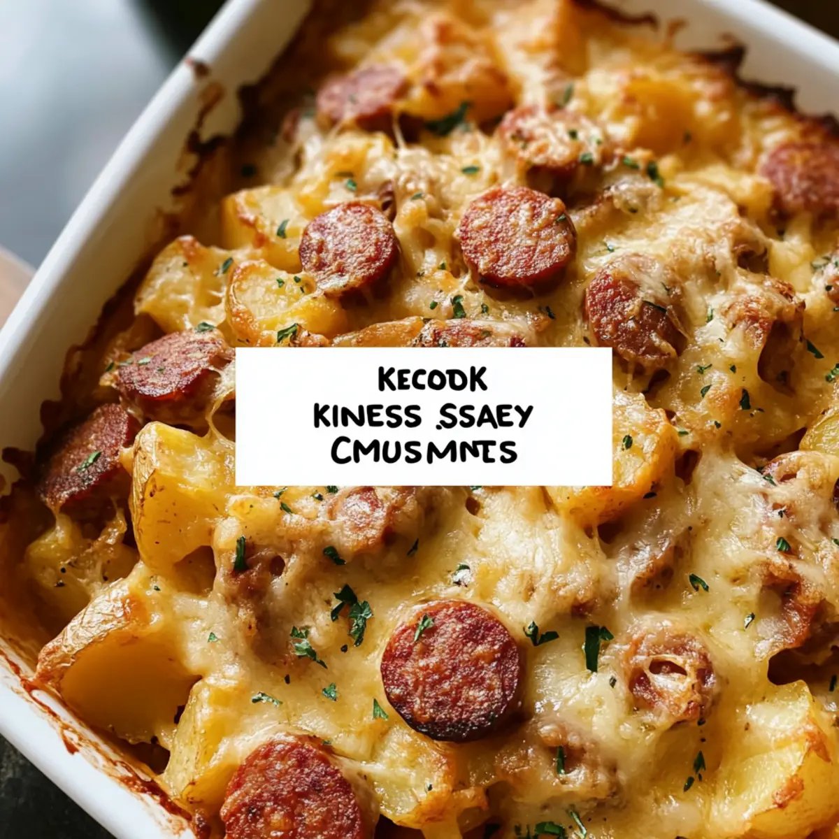 Kielbasa Sausage Cheesy Potato Casserole