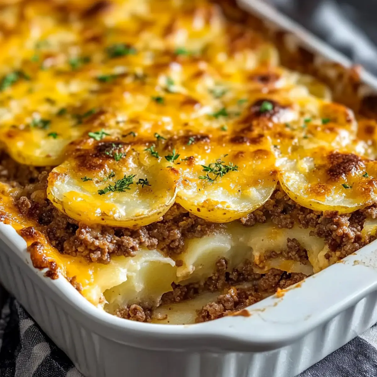Cheesy Hamburger Potato Casserole