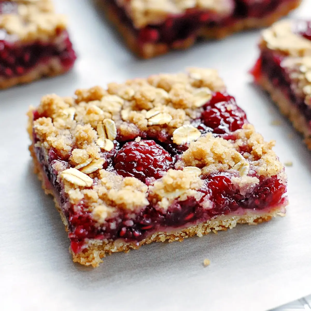 Raspberry Oatmeal Crumble Bars