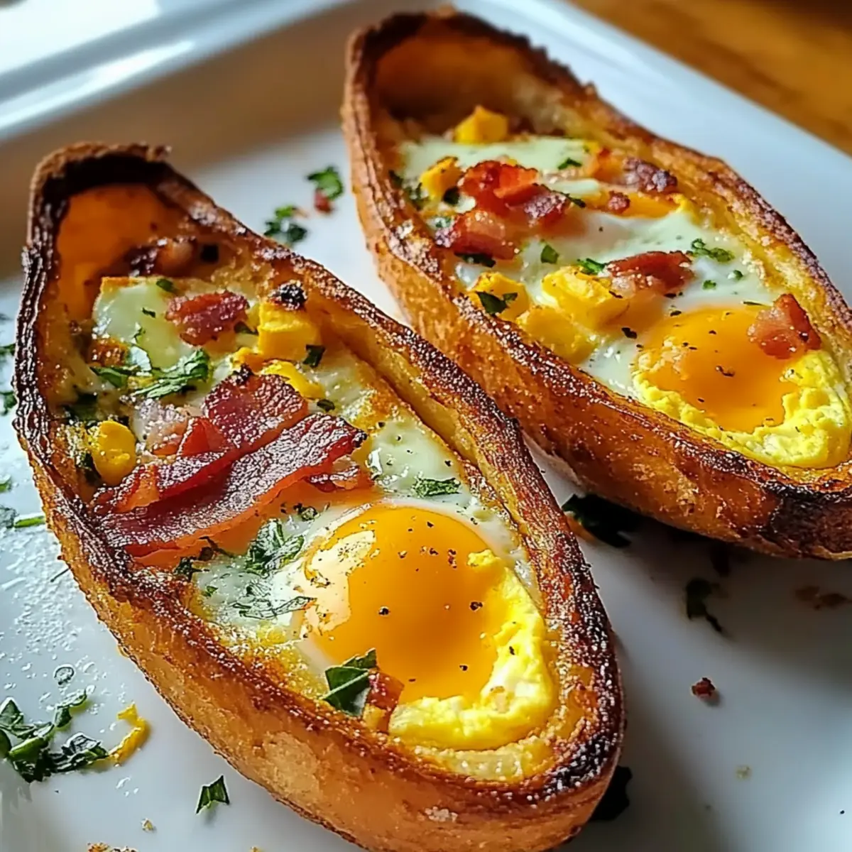 Baked Egg Boats