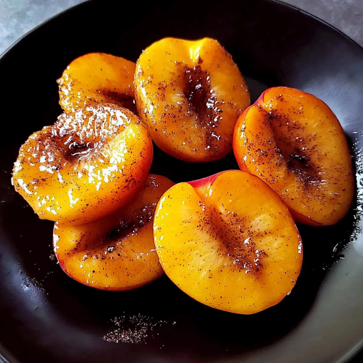 pan fried peaches with sugar and cinnamon