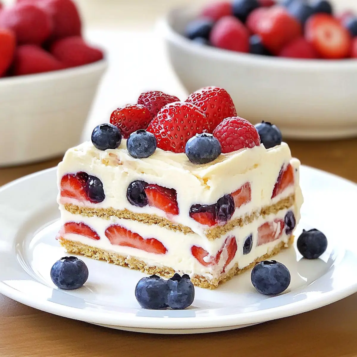 No Bake Summer Berry Icebox Cake