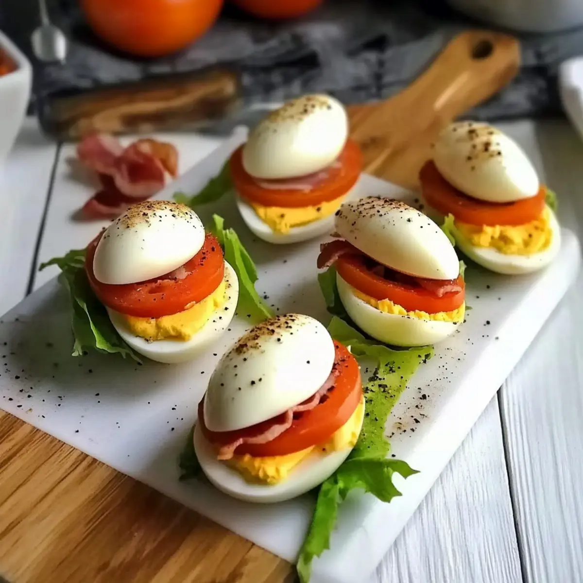 Hard Boiled Egg BLT Bites
