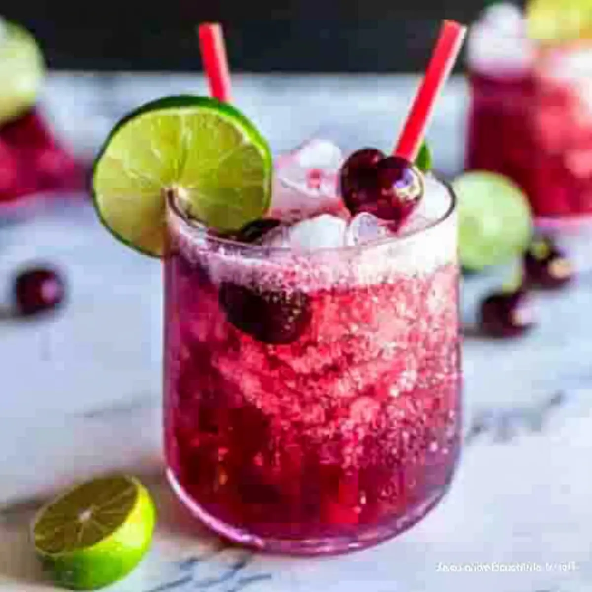 Honey Sweetened Fresh Cherry Limeade
