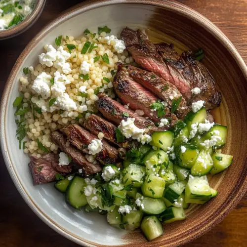 Grilled Skirt Steak with Lemon Herb Couscous Salad