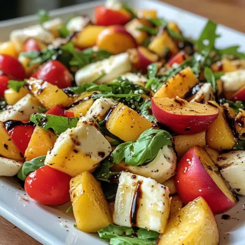 Peach Caprese Pasta Salad