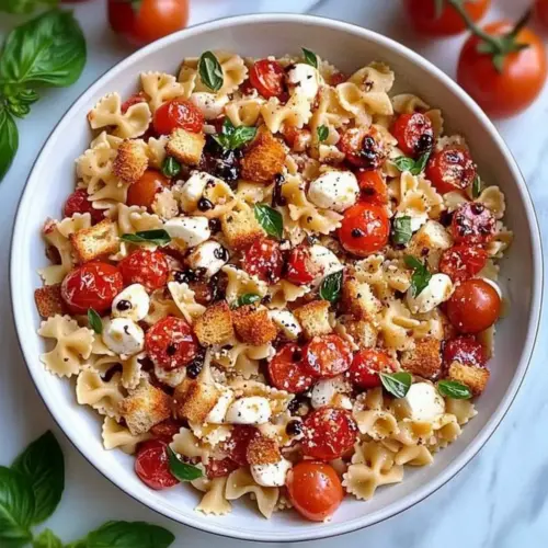 Cherry Tomato Bruschetta Pasta Salad