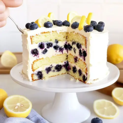 Lemon Blueberry Cake with Lemon Cream Cheese Buttercream