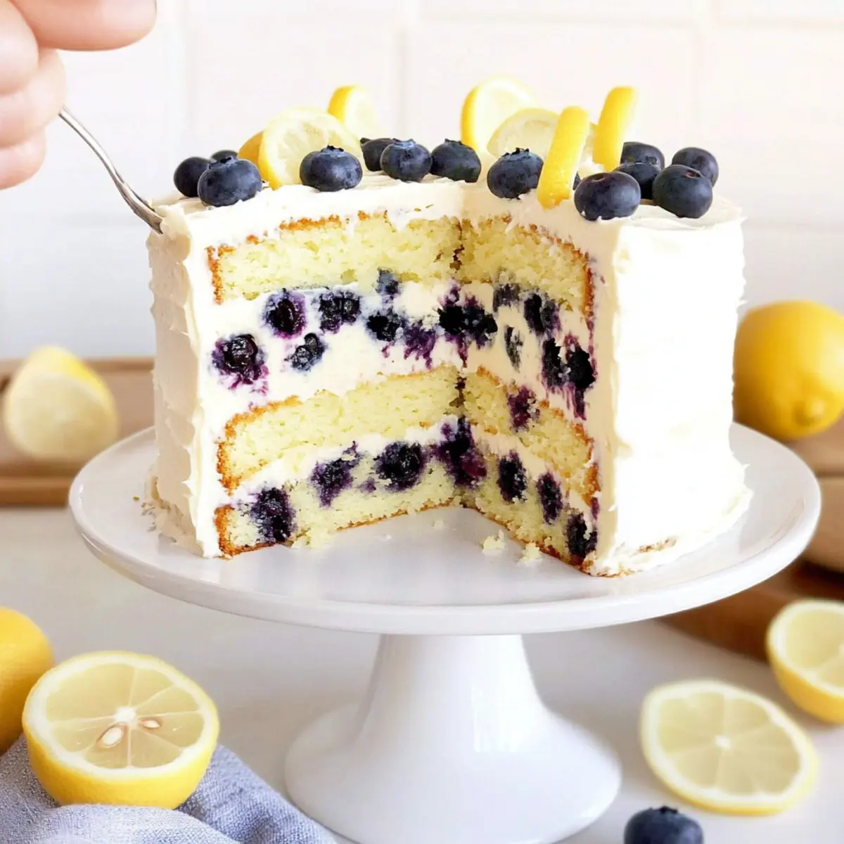 Lemon Blueberry Cake with Lemon Cream Cheese Buttercream