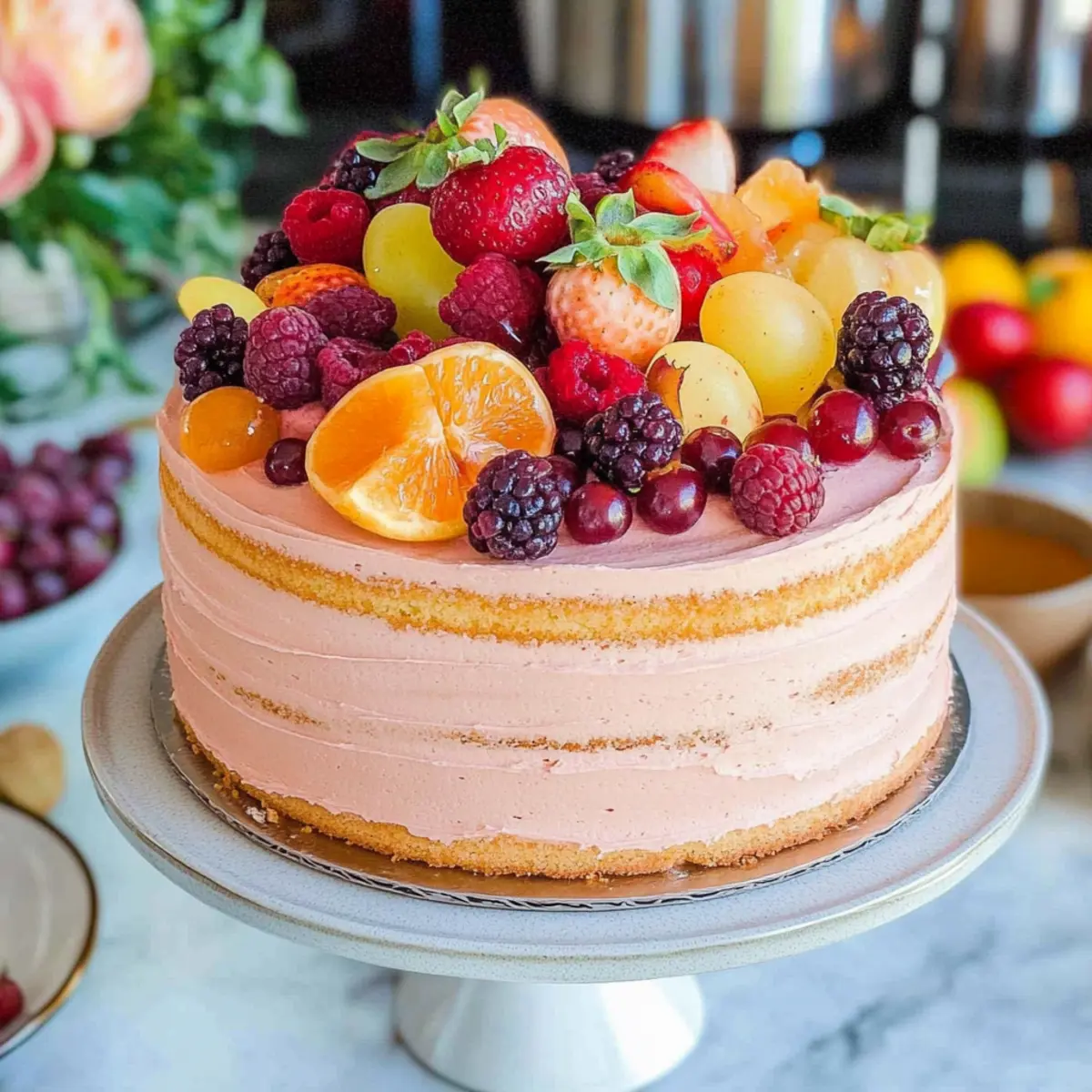 Summer Fruit Sangria Cake
