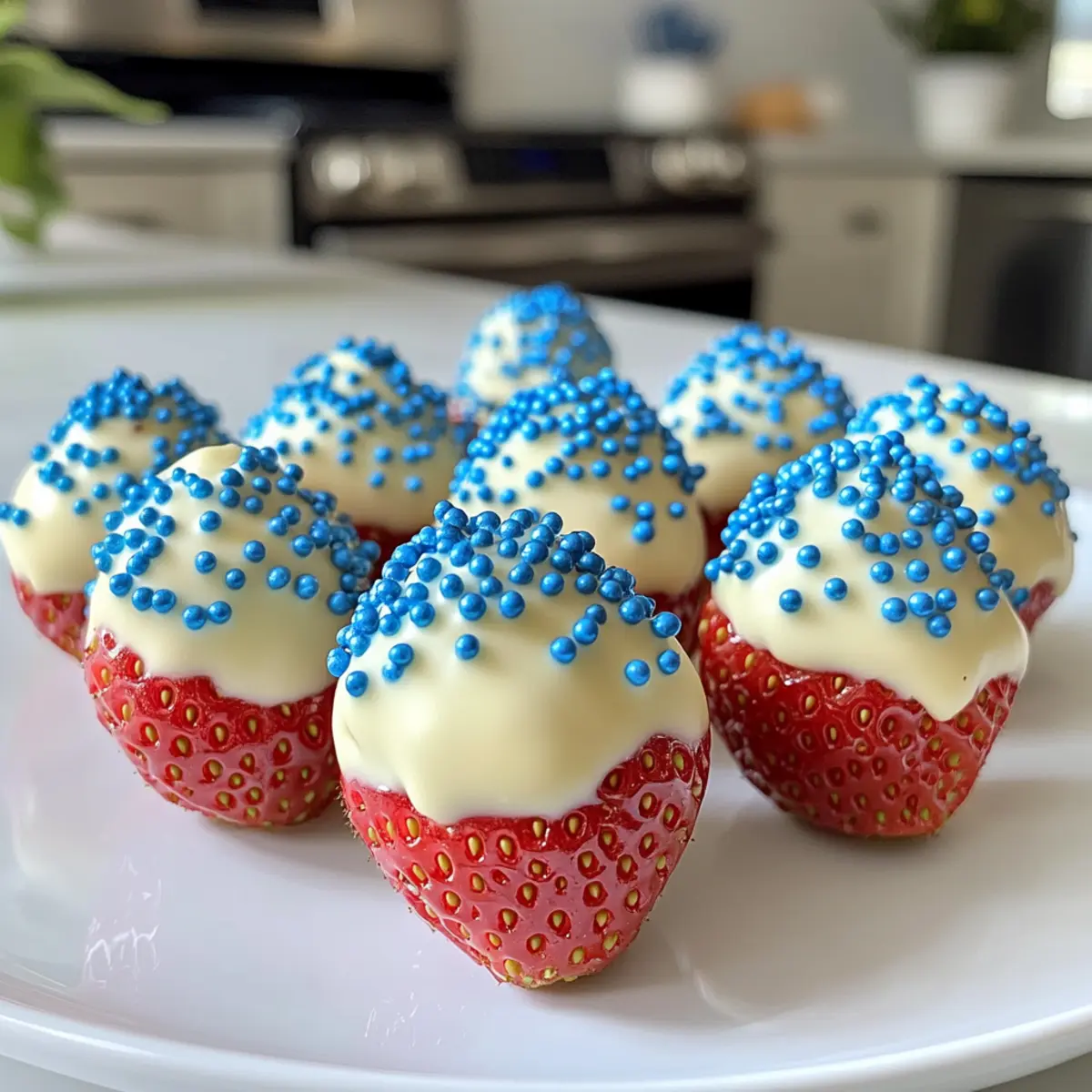 4th of July White Chocolate Dipped Strawberries